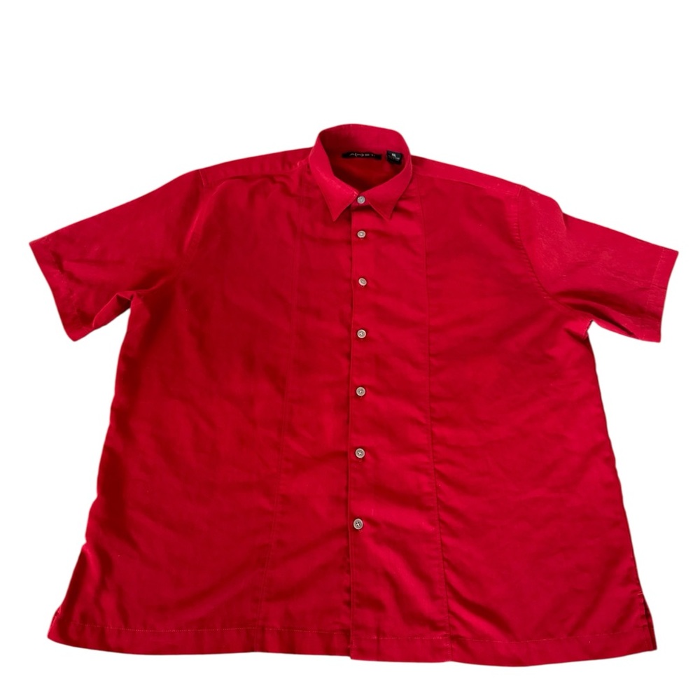 Axist Red Collared Short Sleeve Button‎ Up Soft Shirt Size XXL Casual
